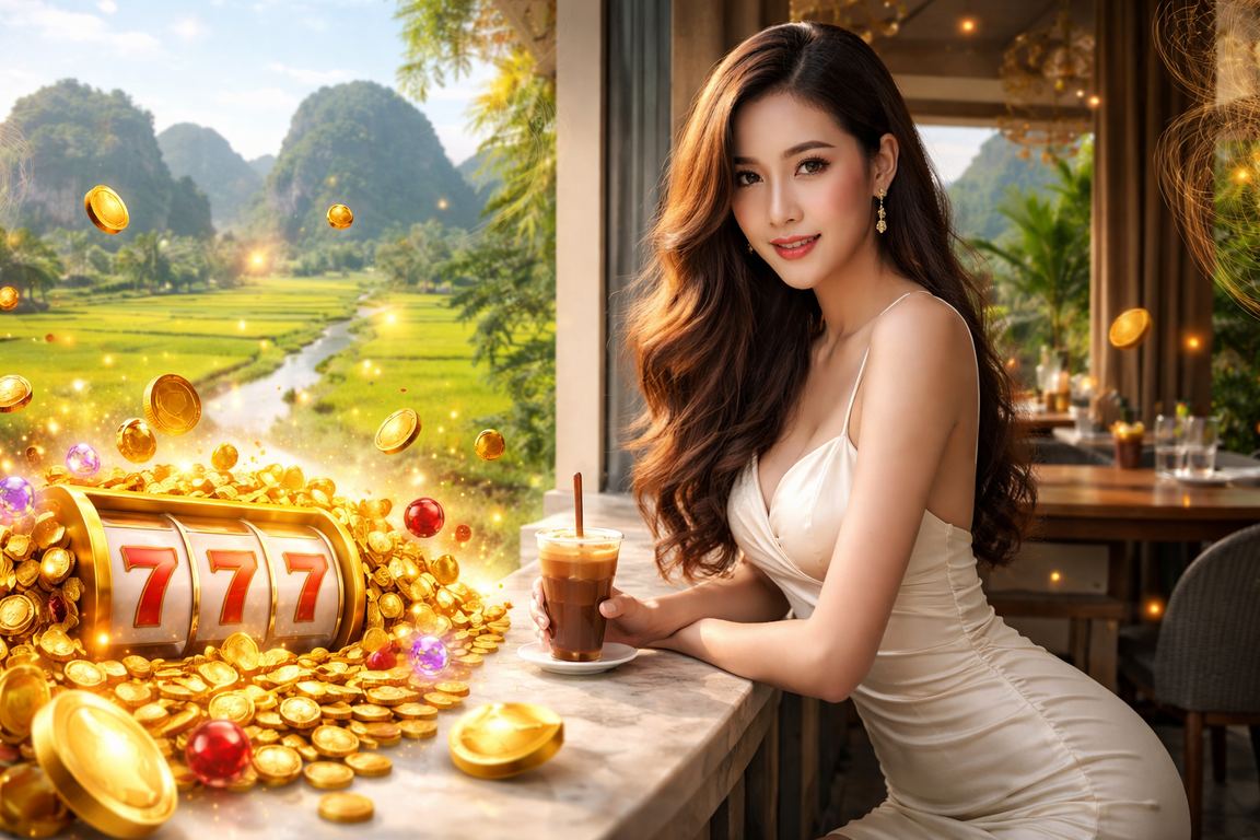 Người dùng winvnd chơi slot game tại quán cà phê Ninh Bình trên điện thoại Android