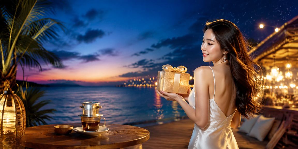 Người dùng tại Phú Quốc trải nghiệm casino và cá cược trực tuyến bên ly cà phê nhiệt đới